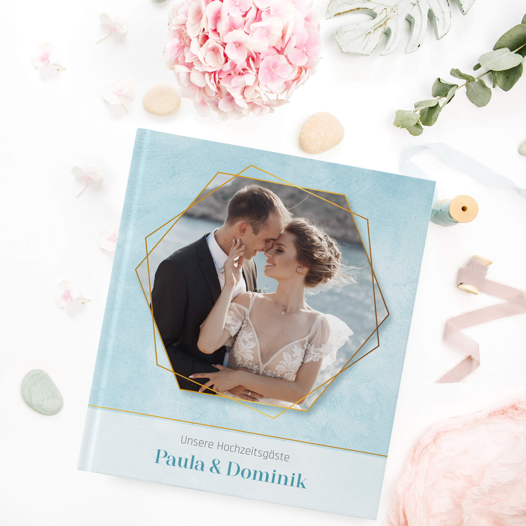 Gästebuch zur Hochzeit kaufen - Edel für das Brautpaar personalisieren