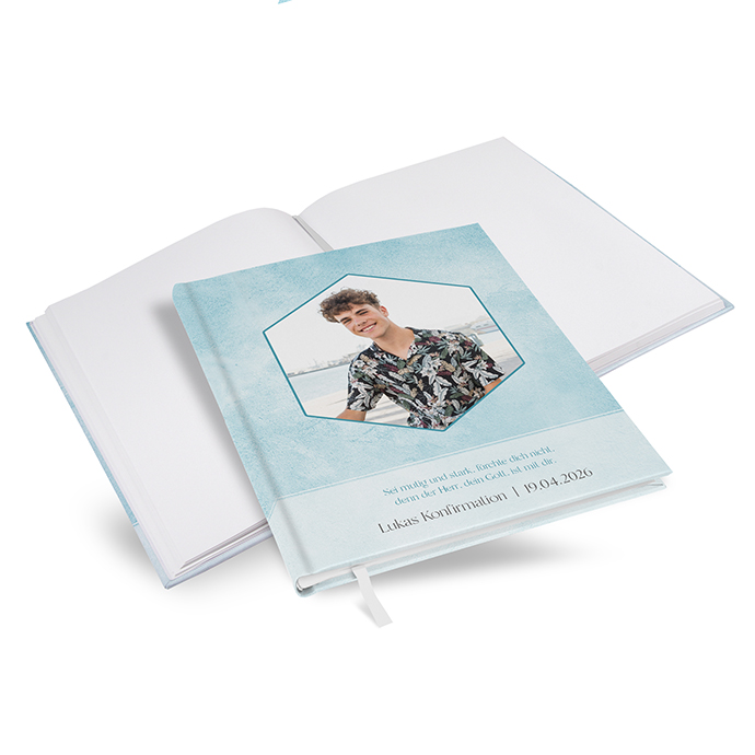 Gästebuch Konfirmation "Soft Aqua"